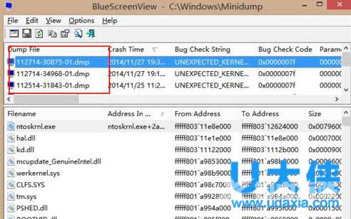 Win8如何借助BlueScreenView工具分析蓝屏故障文件