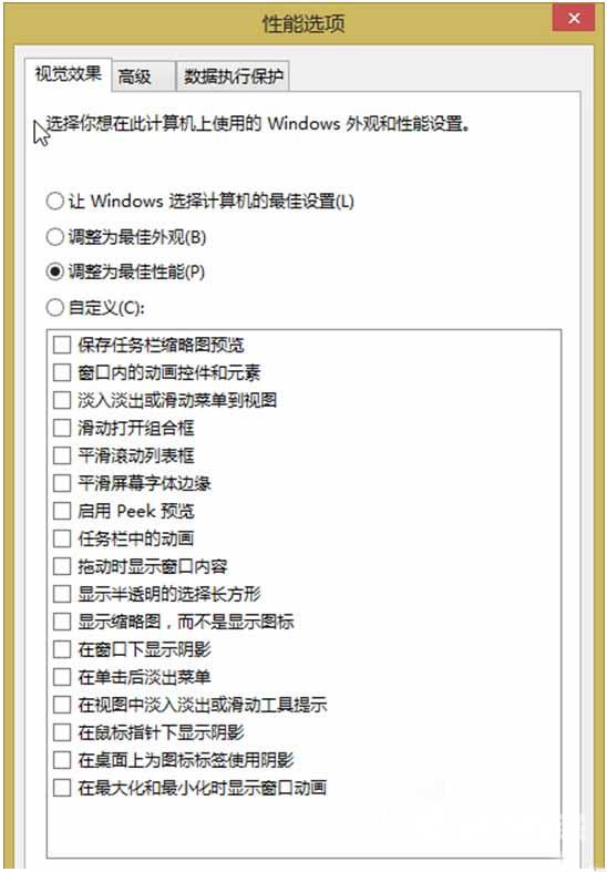 Win8.1系统如何关闭视觉特效？