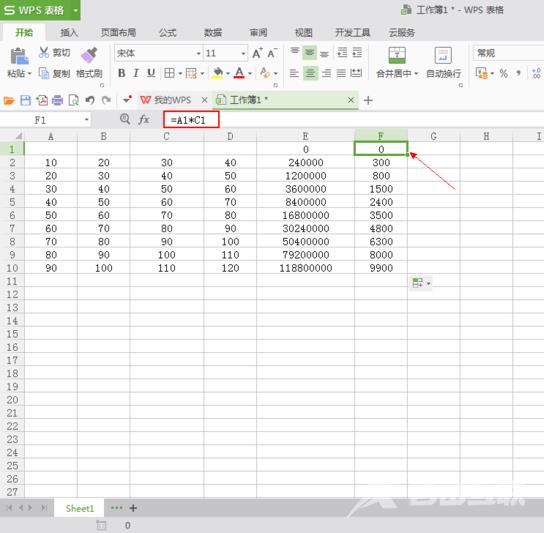 WPS表格怎么计算多个数的乘积
