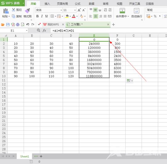 WPS表格怎么计算多个数的乘积