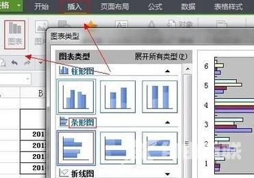 WPS表格制作条形图方法