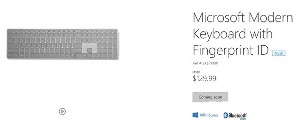 855元!微软推Surface键盘指纹识别版