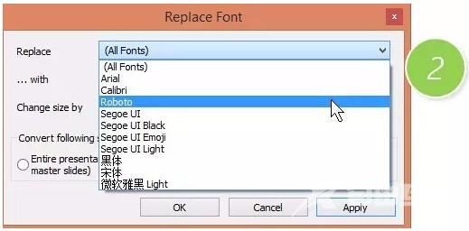 如何将ppt的字体全部换掉