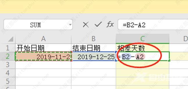 wps excel表格日期减日期等于天数怎么做？