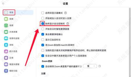Zoom怎么设置始终显示会议控制栏？