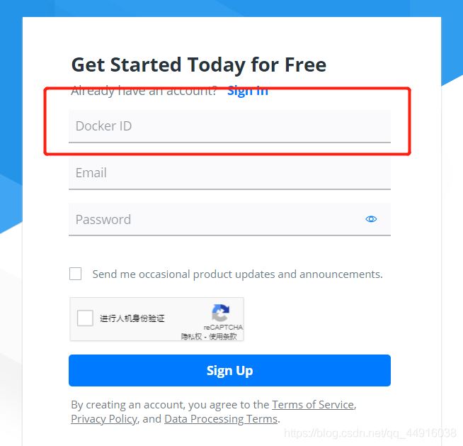 注册dockerhub账号