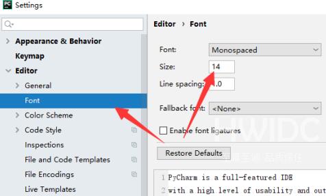 pycharm怎么调整字体大小？pycharm调整字体大小的方法截图