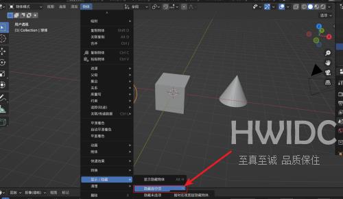 Blender怎么隐藏选中模型？Blender隐藏选中模型教程截图