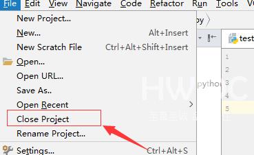 pycharm如何关闭项目？pycharm关闭项目的方法截图