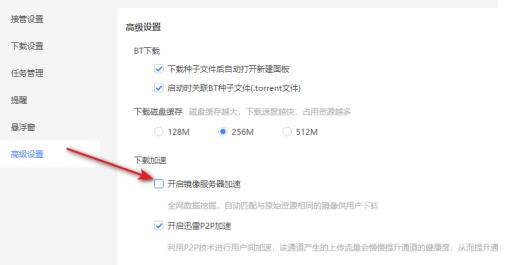 迅雷11镜像服务加速器的开关在哪里？迅雷11打开镜像服务加速器的方法截图