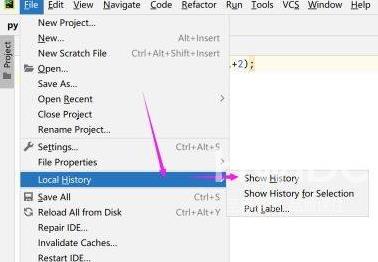 pycharm怎样查找文件历史记录？pycharm查找文件历史记录的方法截图