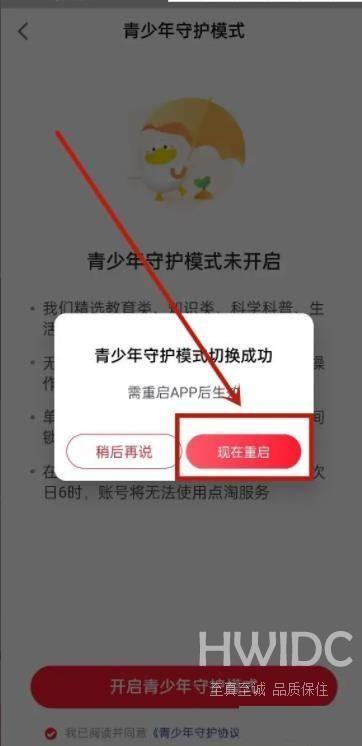 点淘怎么设置未成年模式?点淘设置未成年模式教程截图