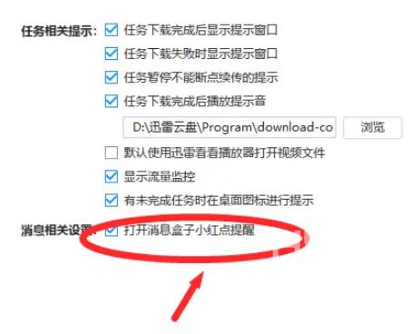 迅雷极速版怎么关闭消息盒子小红点？迅雷极速版关闭消息盒子小红点的方法截图