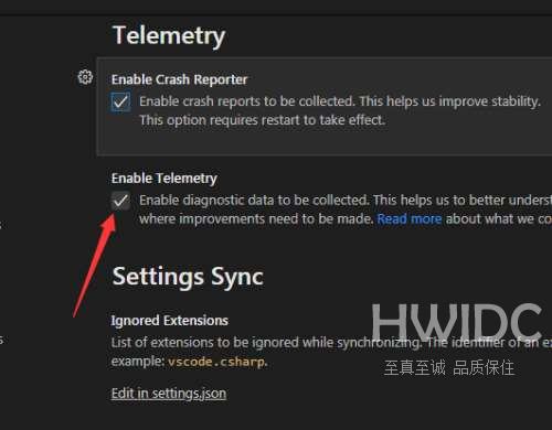 Vscode怎么关闭遥测?Vscode关闭遥测方法截图