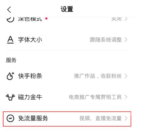快手免流量服务如何关闭