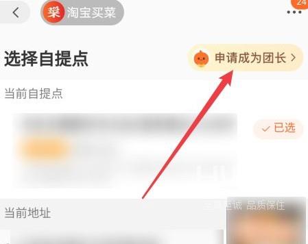 淘宝买菜怎么申请团长