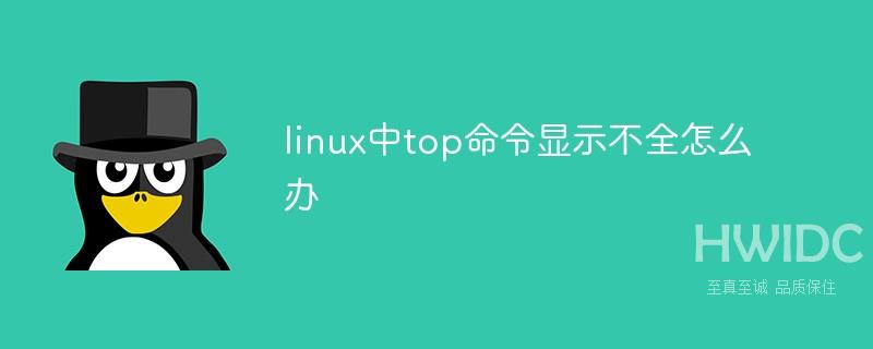 linux中top命令显示不全怎么办