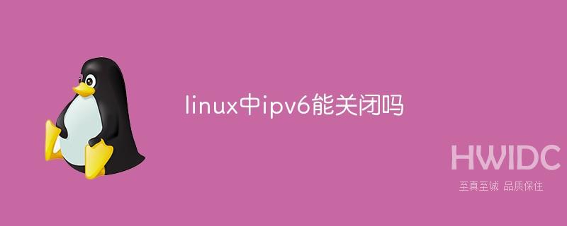 linux中ipv6能关闭吗