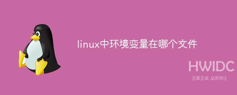 linux中环境变量在哪个文件