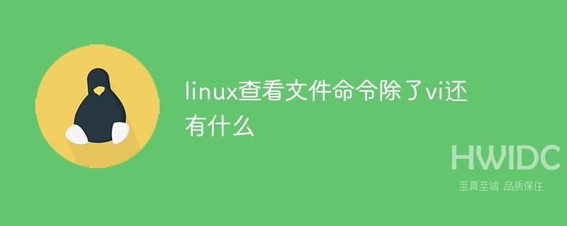 linux查看文件命令除了vi还有什么