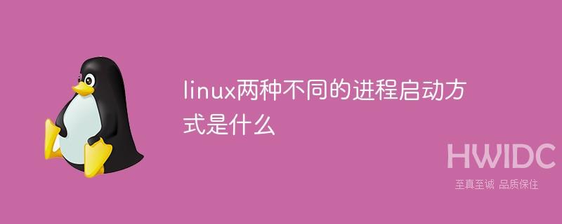 linux两种不同的进程启动方式是什么