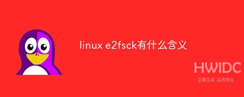 linux e2fsck有什么含义