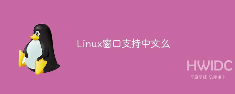 Linux窗口支持中文么