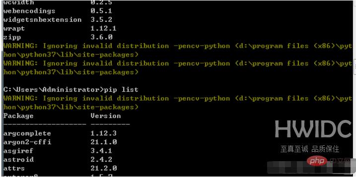 WARNING:Ignoring invalid distribution -pencv-python警告信息如何处理