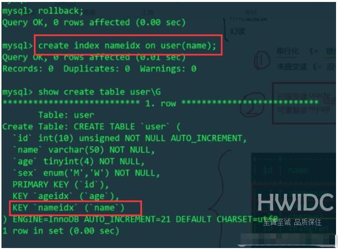 MySQL表锁、行锁、排它锁及共享锁怎么使用