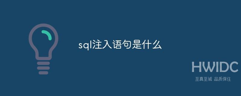 sql注入语句是什么