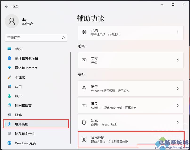 Win11如何开启目视控制？