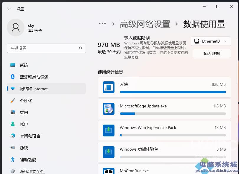 Win11查看数据使用量方法