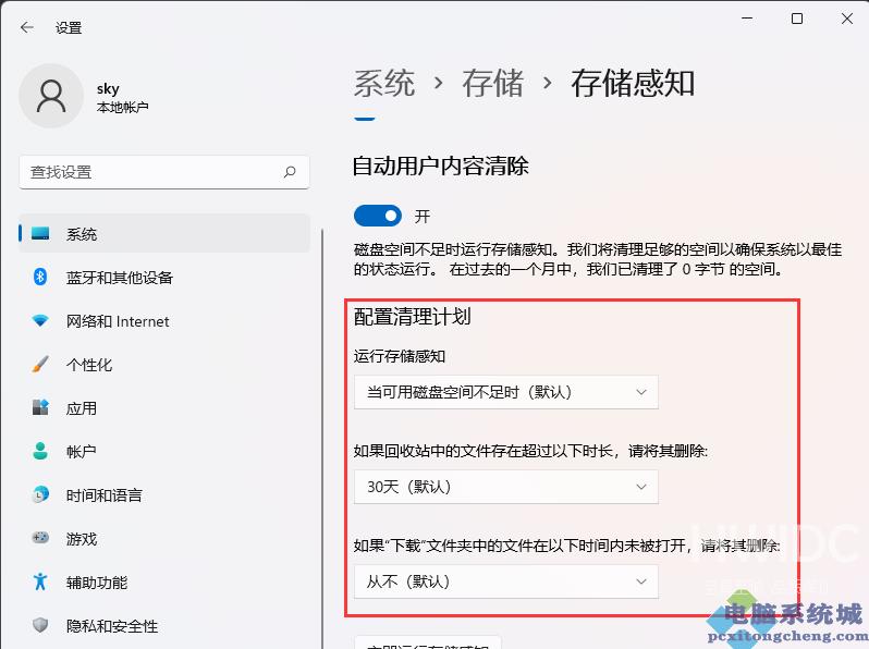 Win11自动删除文件设置方法