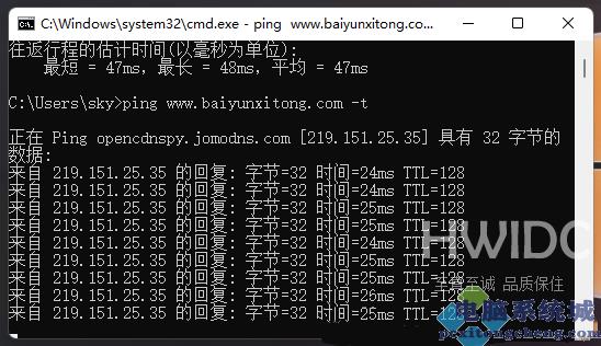 Win11网络地址ping测试