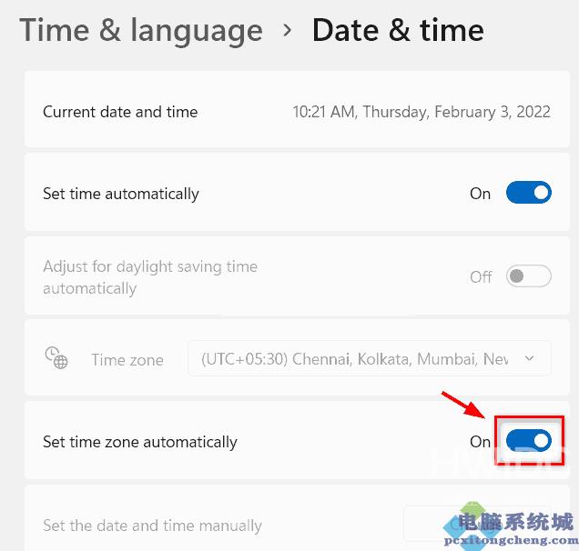 Win11如何自动启用或禁用设置时区
